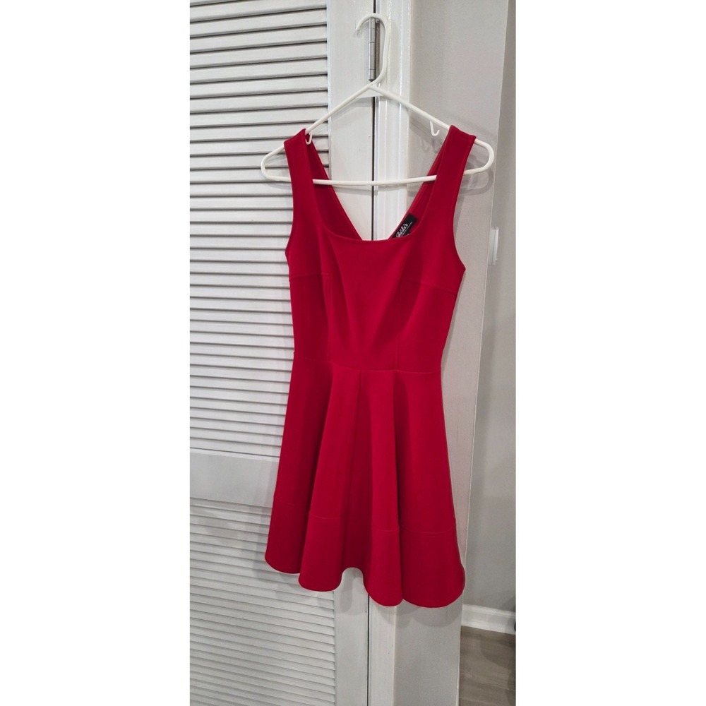 Lulus Womens Red Textured Knit Bodycon Dress Medium Made in USA Sleeveless